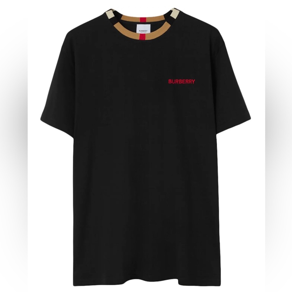Worn once!!! Burberry Detail Collar Short Sleeve Black!